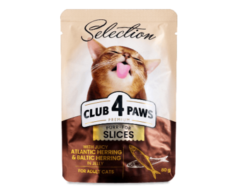 Корм для котів Club 4 Paws Premium Selection Оселедець-Салака в желе 80г