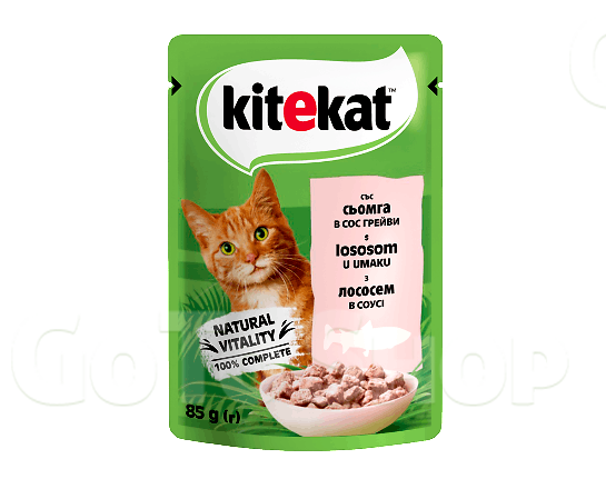 Корм для котів Kitekat з лососем в соусі 85г