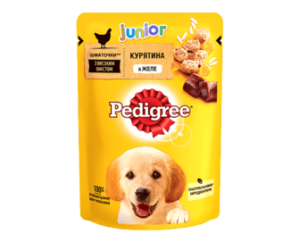 Корм для цуценят Pedigree з куркою та рисом в желе 100г