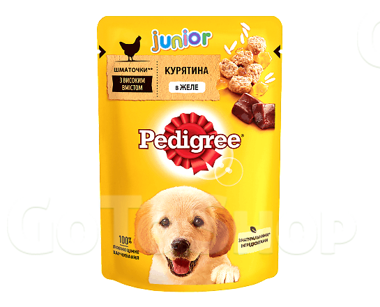 Корм для цуценят Pedigree з куркою та рисом в желе 100г