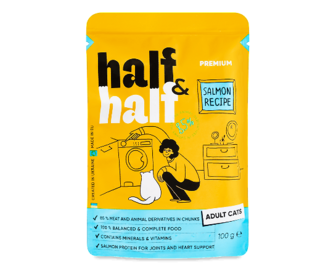 Корм для котів Half&Half з лососем у желе 100г