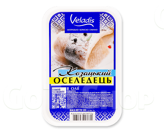 Оселедець Veladis філе-шматок в олії 500г