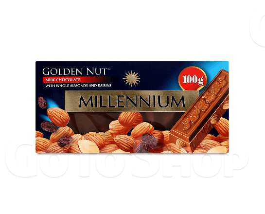 Шоколад молочний Millennium Golden Nut мигдаль-родзинки 100г