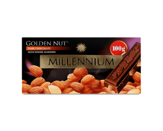 Шоколад чорний Millennium Golden Nut з мигдалем 100г