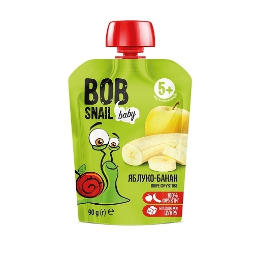 Пюре 90 г BOB SNAIL (РАВЛИК БОБ) яблуко-банан  