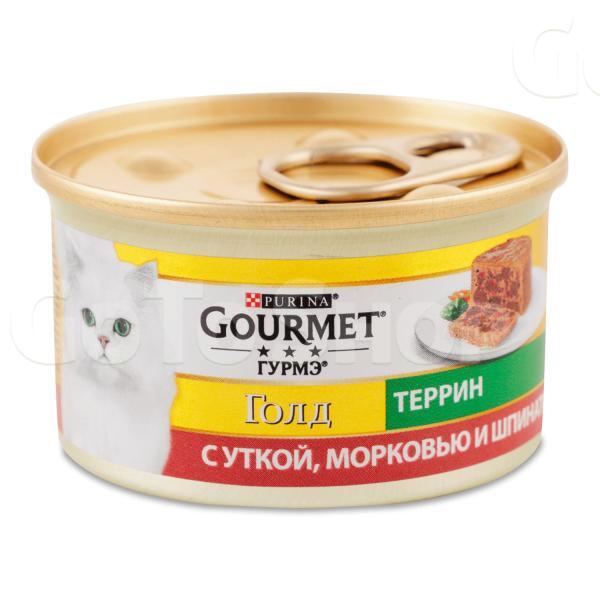 Корм Gourmet Gold террін з качкою, морквою і шпинатом по-французьки 85г