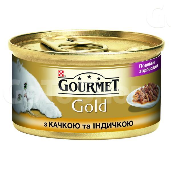 Корм Gourmet Gold шматочки з качкою та індичкою 85г