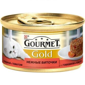 Корм для котів Gourmet Ніжні биточки яловичина-томати 85г