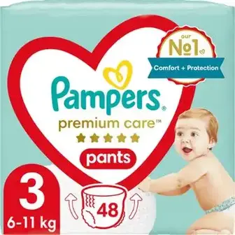 Підгузки-трусики Pampers Premium Care розмір 3 Midi (6-11 кг) 48 шт.