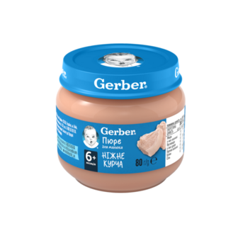 Пюре 80г Gerber м'ясне ніжне курча 