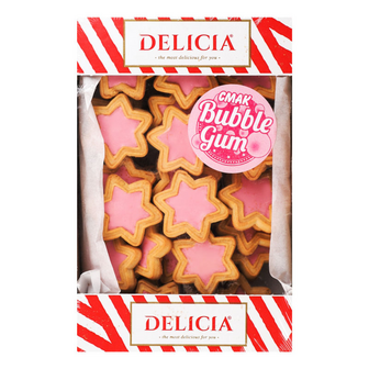 Печиво 350 г Delicia Супер-Стар здобне зі смаком BUBBLE GUM к/уп 