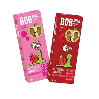 Цукерки 30г Bob Snail Натуральні Вишня та Малина 