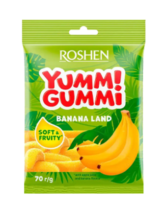 Цукерки РОШЕН Yummi Gummi Banana Land желейні зі смаком Банана 70г