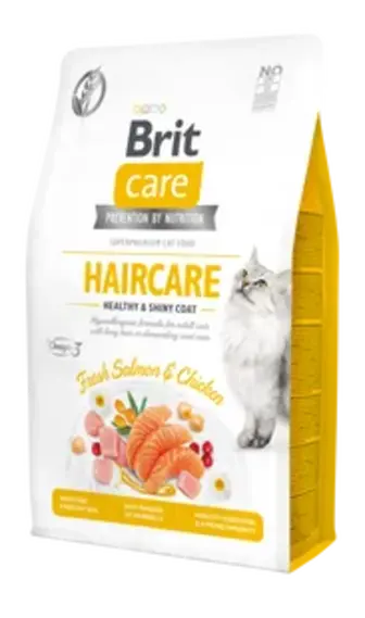 Сухий корм для котів Brit Care Cat GF Haircare Healthy & Shiny Coat 2 кг - курка і лосось