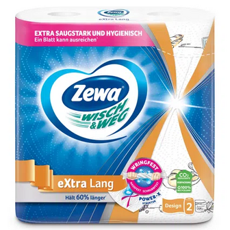 Рушники паперові Zewa Wisch&Weg Design Extra Lang 2-шарові, 2шт/уп