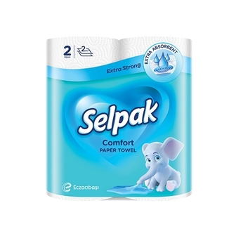 Рушники паперові 2 шт SELPAK Comfort 2-шарові білі м/уп 