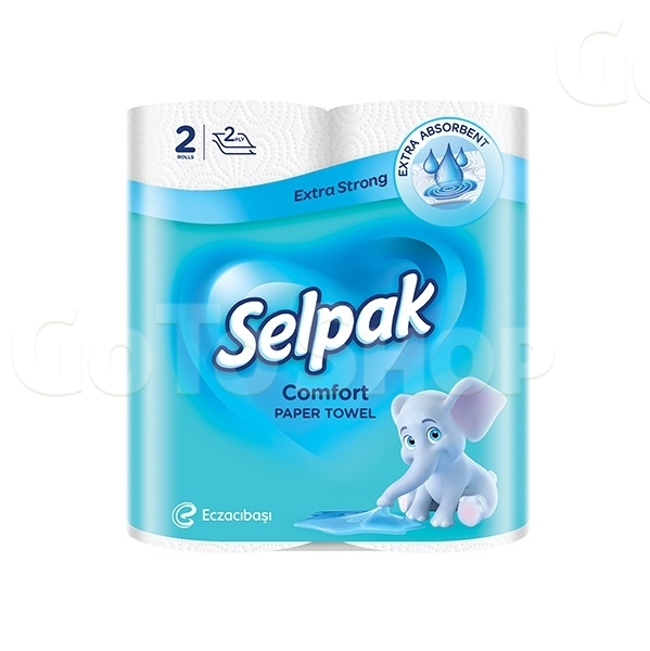 Рушники паперові 2 шт SELPAK Comfort 2-шарові білі м/уп 