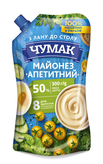 Майонез ЧУМАК Апетитний 50% з дозатором дой/пак 300г