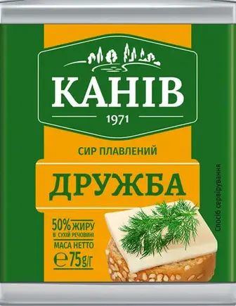 Сир КАНІВ 1971 плавлений Дружба 40% 75г