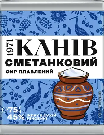 Сир КАНІВ 1971 плавлений Сметанковий 40% 75г