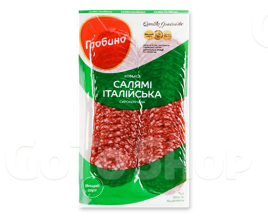 Ковбаса «Глобино» «Салямі Італійська» с/к в/ґ нарізка 80г