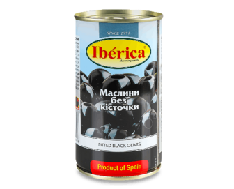 Маслини Iberica чорні без кісточки 360г