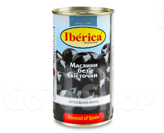 Маслини Iberica чорні без кісточки 360г