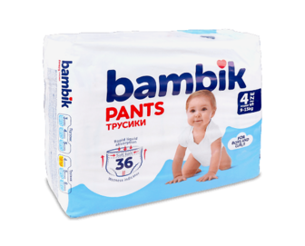 Підгузки-трусики Bambik 4 (9-15 кг) 36шт/уп