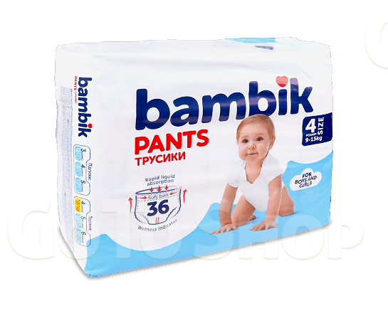 Підгузки-трусики Bambik 4 (9-15 кг) 36шт/уп