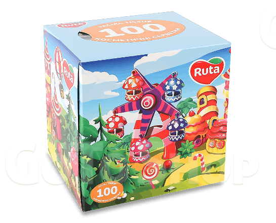 Серветки косметичні Ruta Kids 2-шарові куб 100шт