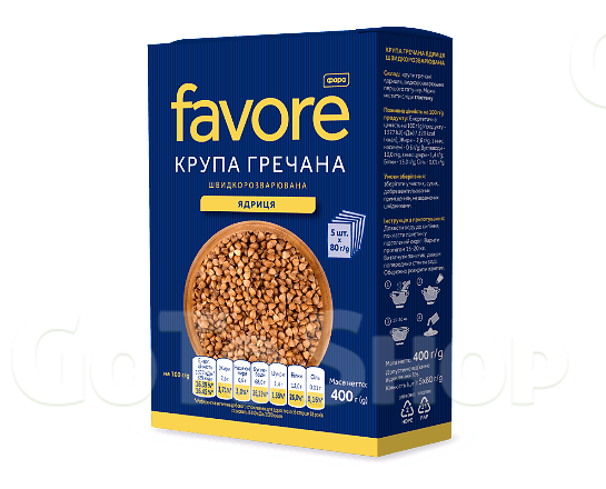 Крупа Favore гречана швидкозварювана 5*80г