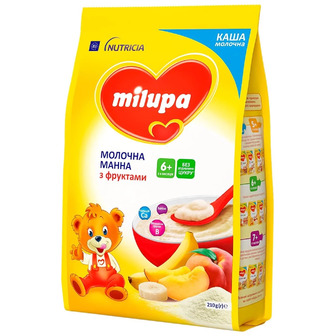 Каша Milupa суха молочна манна з фруктами 210 г (5900852930041)