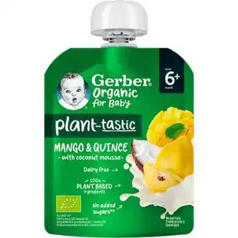 Пюре Gerber Organic Манго, айва та кокосовий мус 80 г