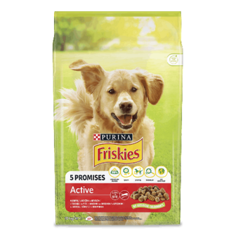 Корм для собак Friskies Active з яловичиною сухий 10кг (10кг)