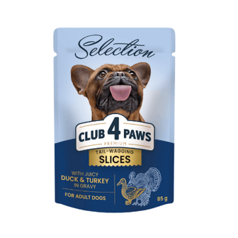 Корм для собак Club 4 Paws Selection качка-індичка в соусі 85г (85г)