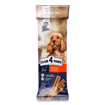 Ласощі для собак Club 4 Paws Dental Sticks жувальні палички 77г (77г)