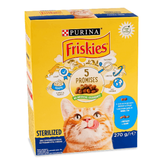 Корм для котів Friskies Sterilised з лососем сухий 270г