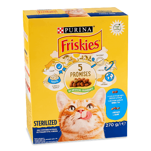 Корм для котів Friskies Sterilised з лососем сухий 270г