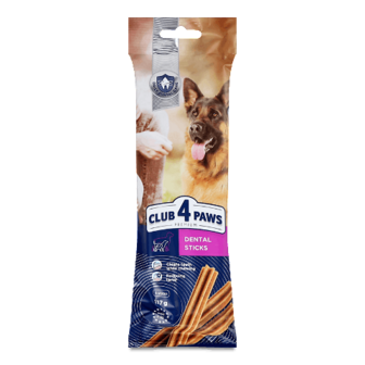 Ласощі для собак Club 4 Paws Dental Sticks жувальні палички 117г