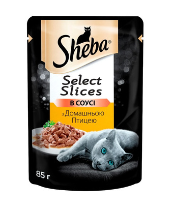 Корм для котів 85 г. Sheba Selection in Sauce з домашньою птицею, в соусі