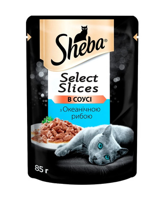 Корм для котів 85 г. Sheba Select Slices in Gravy з океанічною рибою в соусі