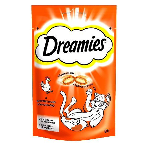 Корм для котів Dreamies з куркою 60г