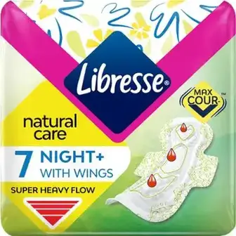 Прокладки гігієнічні Libresse Natural Care Maxi Night 7 шт