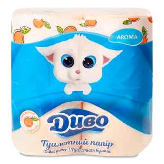 Папір туалетний «Диво» Aroma персик 2-шаровий, 4шт