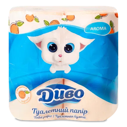 Папір туалетний «Диво» Aroma персик 2-шаровий, 4шт