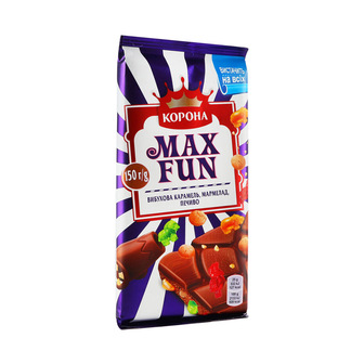 Шоколад Корона Max Fun молочний з мармеладом 150г