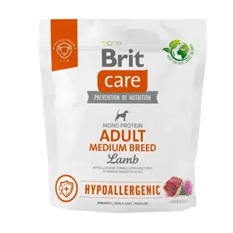 Сухий корм для собак Brit Care Dog Hypoallergenic Adult Medium Breed 1 кг - ягня