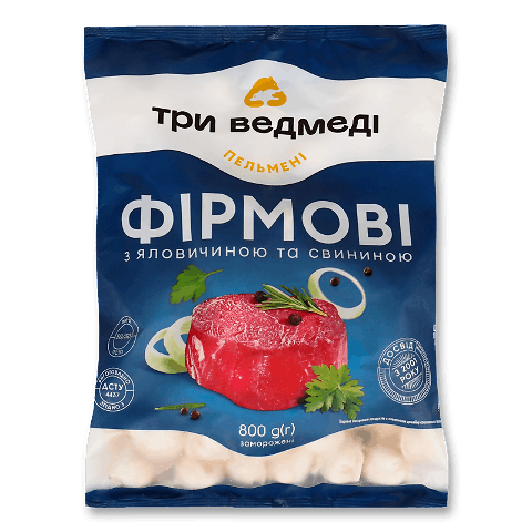 Пельмені «Три Ведмеді» «Фірмові» 800г