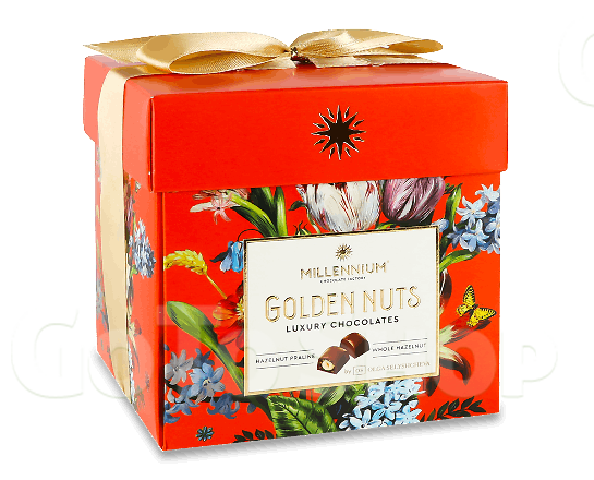 Цукерки Millennium Golden Nuts з начинкою та цілими горіхами