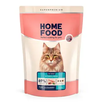 Сухий корм для котів Home Food Adult For Neutered Sterilised 1,6 кг - кролик та журавлина